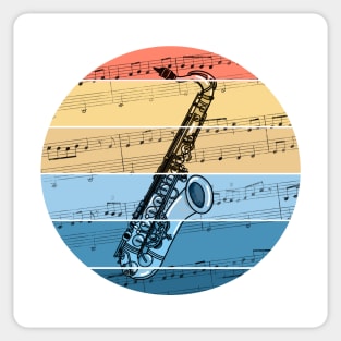 Saxophone Music Notation Saxophonist Summer Festival Sticker